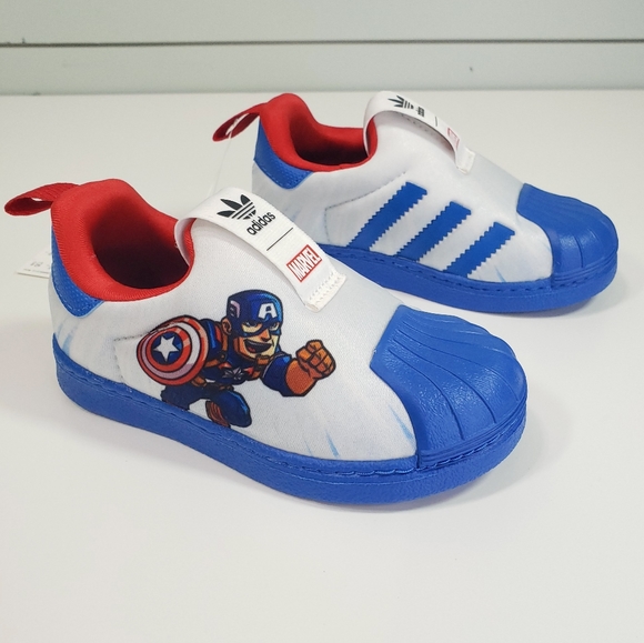 7K Adidas Superstar 360 I Marvel Captain America Superhero Kids